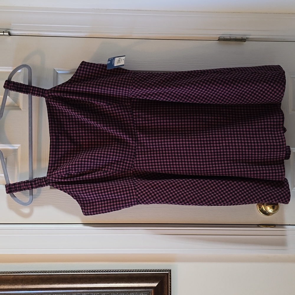 ARIZONA JEAN CO WOMEN'S JUNIORS SIZE PLUM & BLACK GINGHAM SKORT/JUMPER SIZE XXL